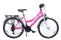 Preview: 24 Zoll Citybike mit StVZO Zubehör und 21 Gang Shimano Schaltung Rosa