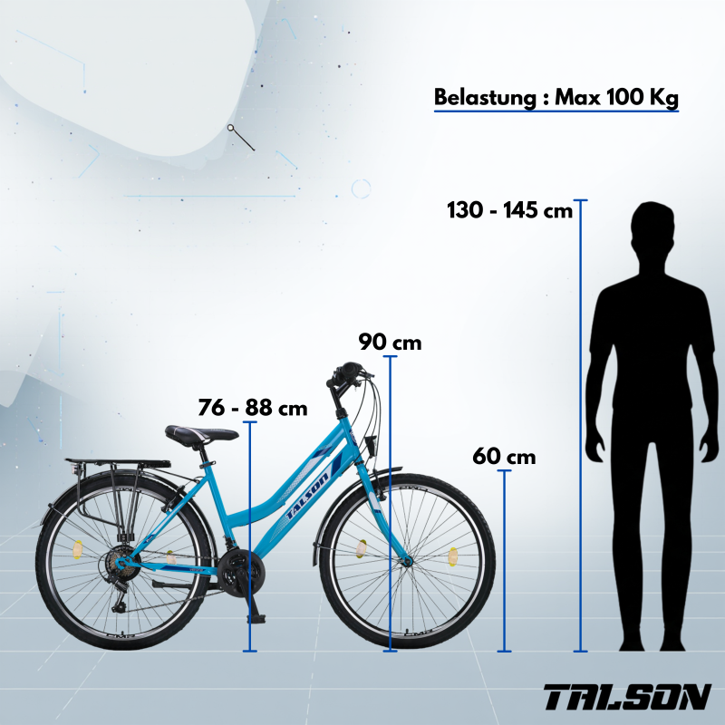 Preview: 24 Zoll Citybike mit StVZO Zubehör und 21 Gang Shimano Schaltung Türkis