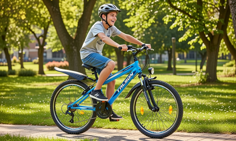 Preview: 24 Zoll Mountainbike mit StVZO Zubehör und Shimano Kettenschaltung Blau