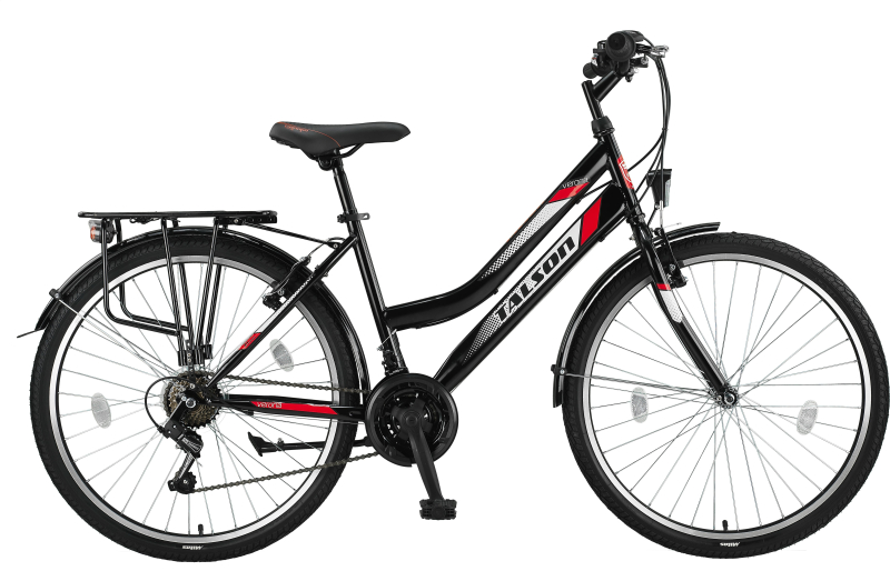 26 Zoll Citybike mit StVZO Zubehör und 21 Gang Shimano Schaltung Schwarz