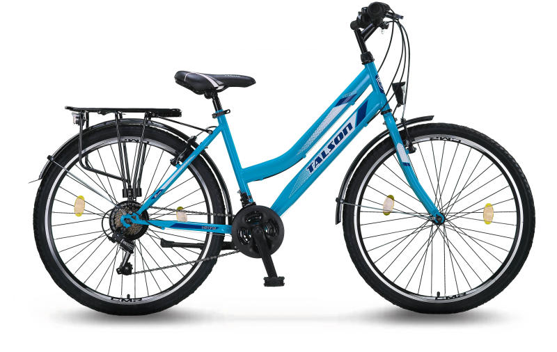 26 Zoll Citybike mit StVZO Zubehör und 21 Gang Shimano Schaltung Türkis