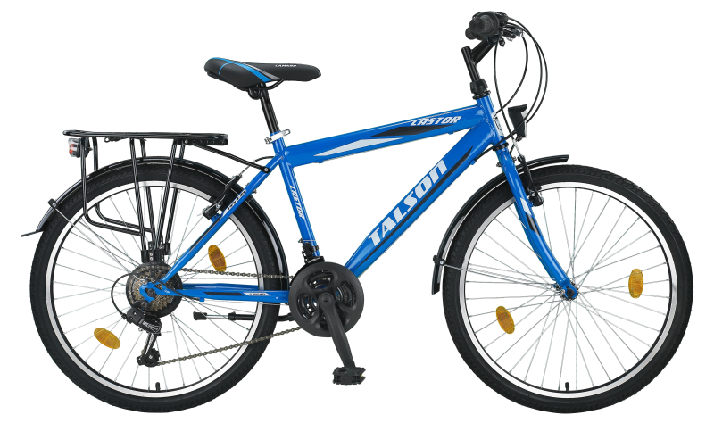 24 Zoll Citybike mit StVZO Zubehör und 21 Gang Shimano Schaltung TMA Blau