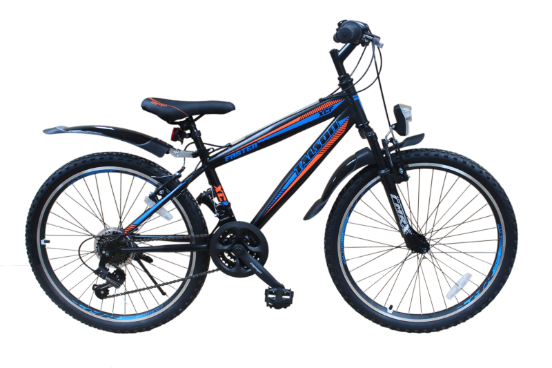 24 Zoll Mountainbike mit StVZO Zubehör und Shimano Kettenschaltung Schwarz