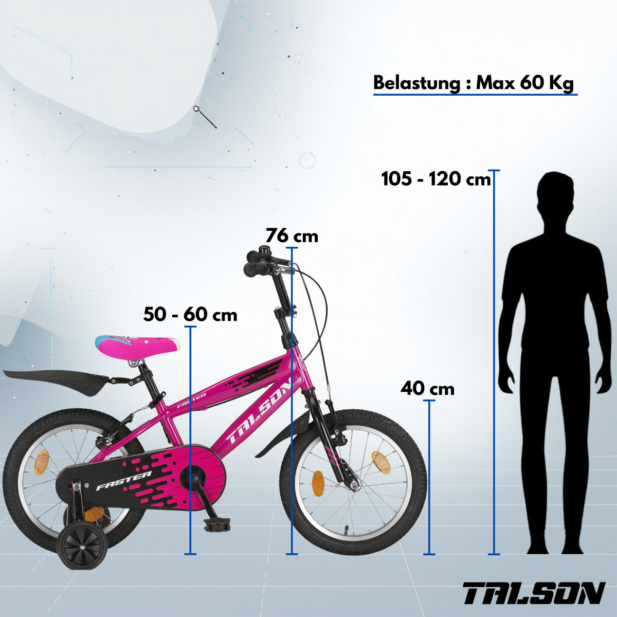 16 Zoll Citybike mit Stützrädern Rosa