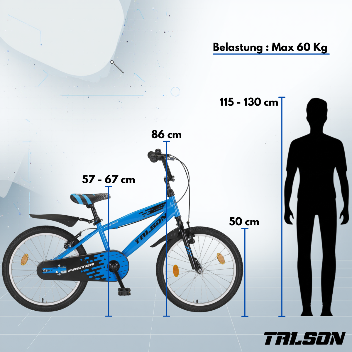 20 Zoll Citybike mit Zubehör Blau