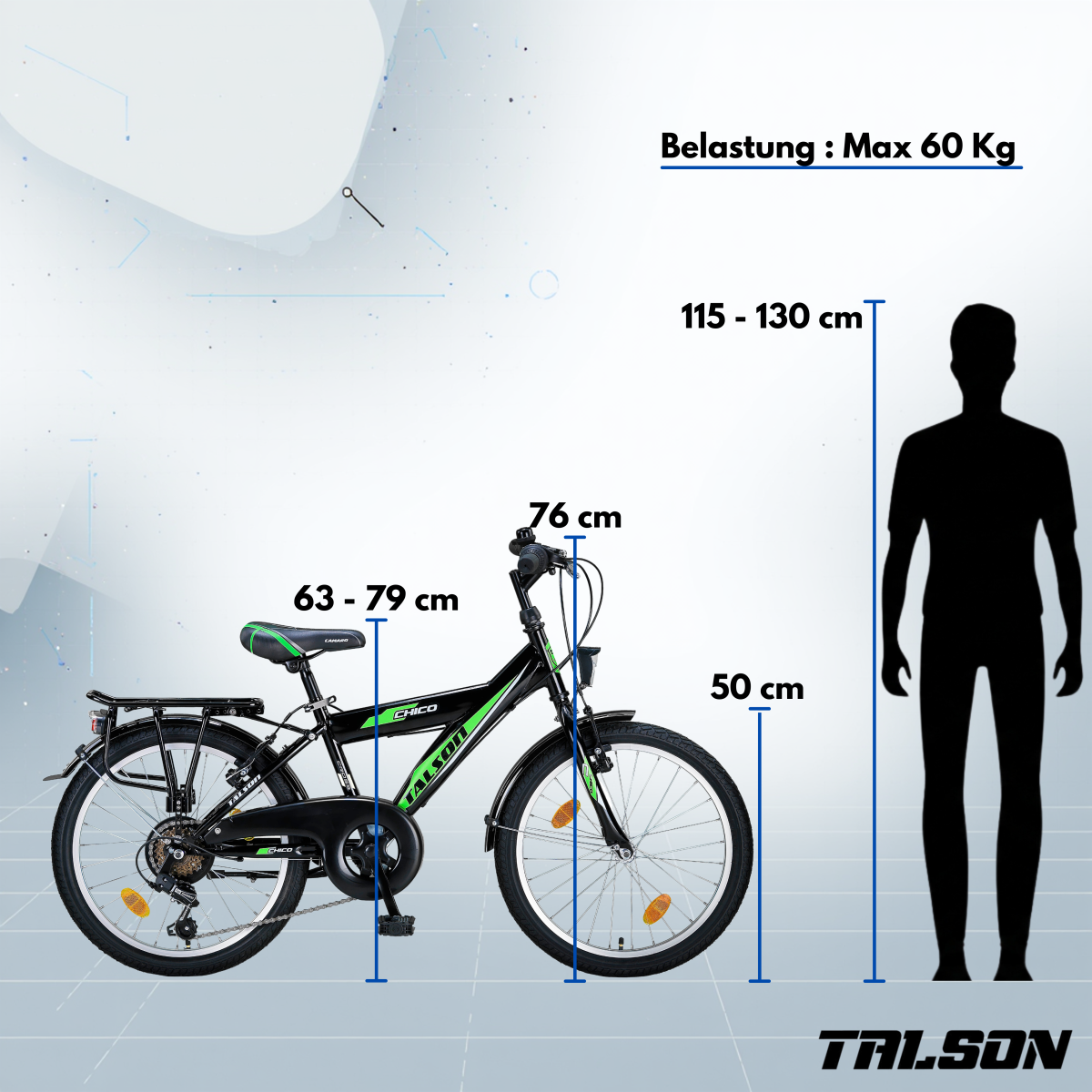 20 Zoll Citybike mit StVZO Zubehör und Shimano Kettenschaltung Schwarz