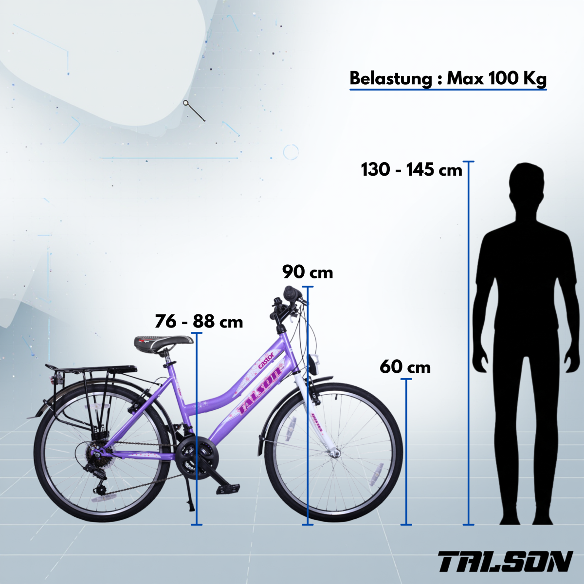 24 Zoll Citybike mit StVZO Zubehör und 21 Gang Shimano Schaltung Lila