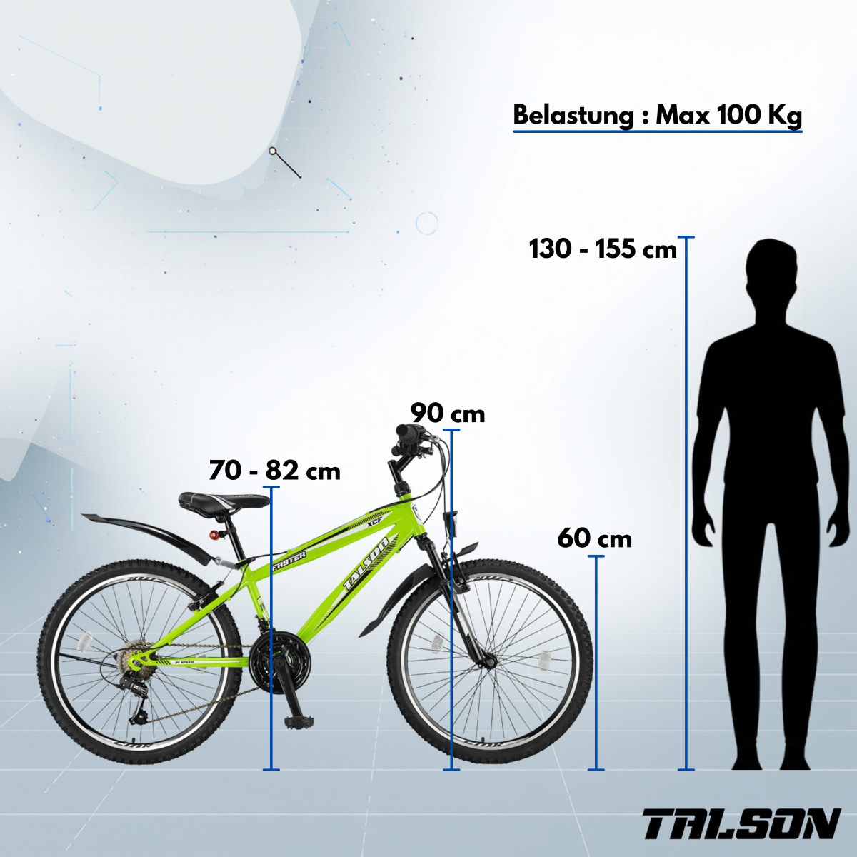 24 Zoll Mountainbike mit StVZO Zubehör und Shimano Kettenschaltung Grün