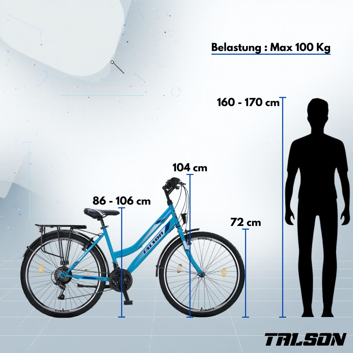 28 Zoll Citybike mit StVZO Zubehör und 21 Gang Shimano Schaltung Türkis