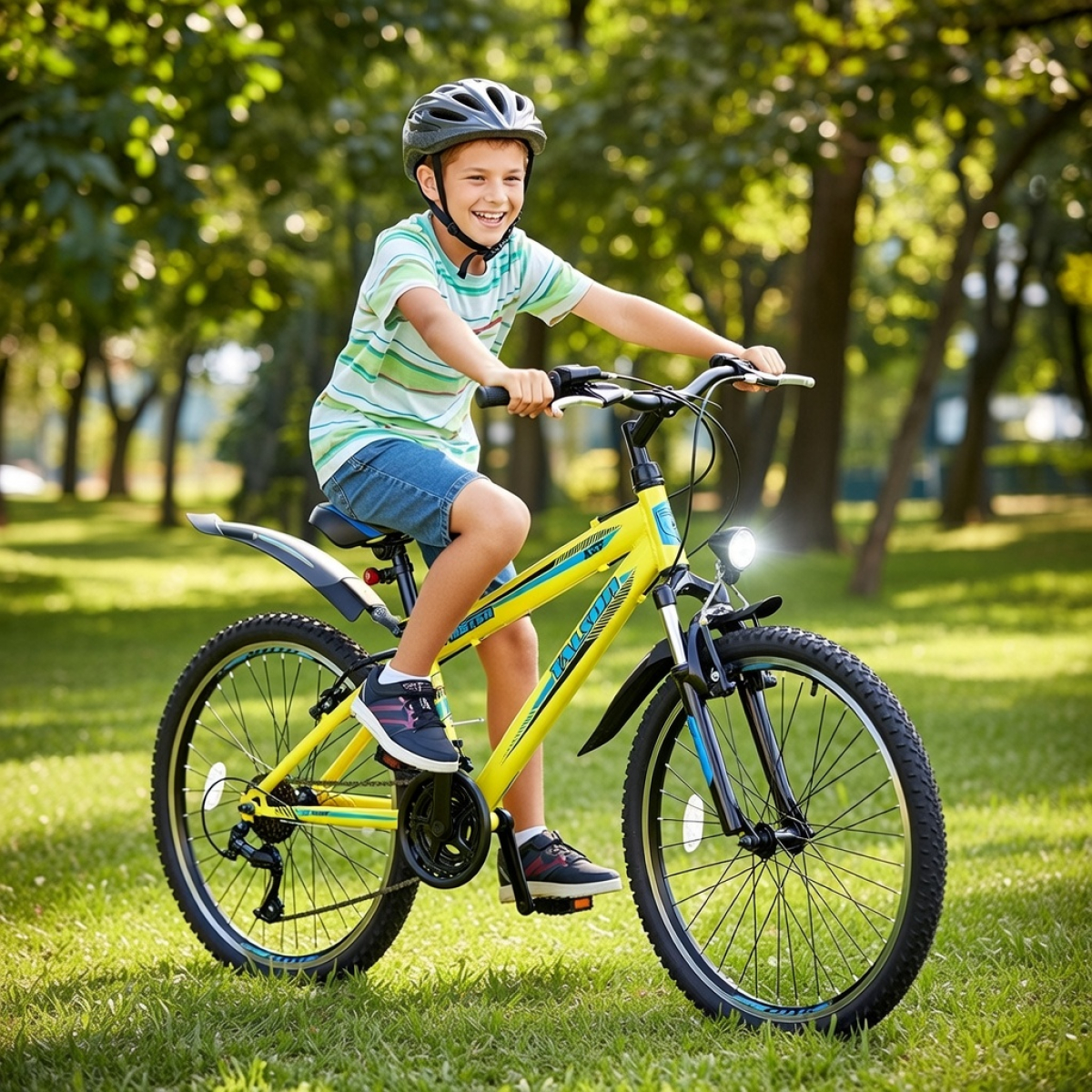 24 Zoll Mountainbike mit StVZO Zubehör und Shimano Kettenschaltung Gelb