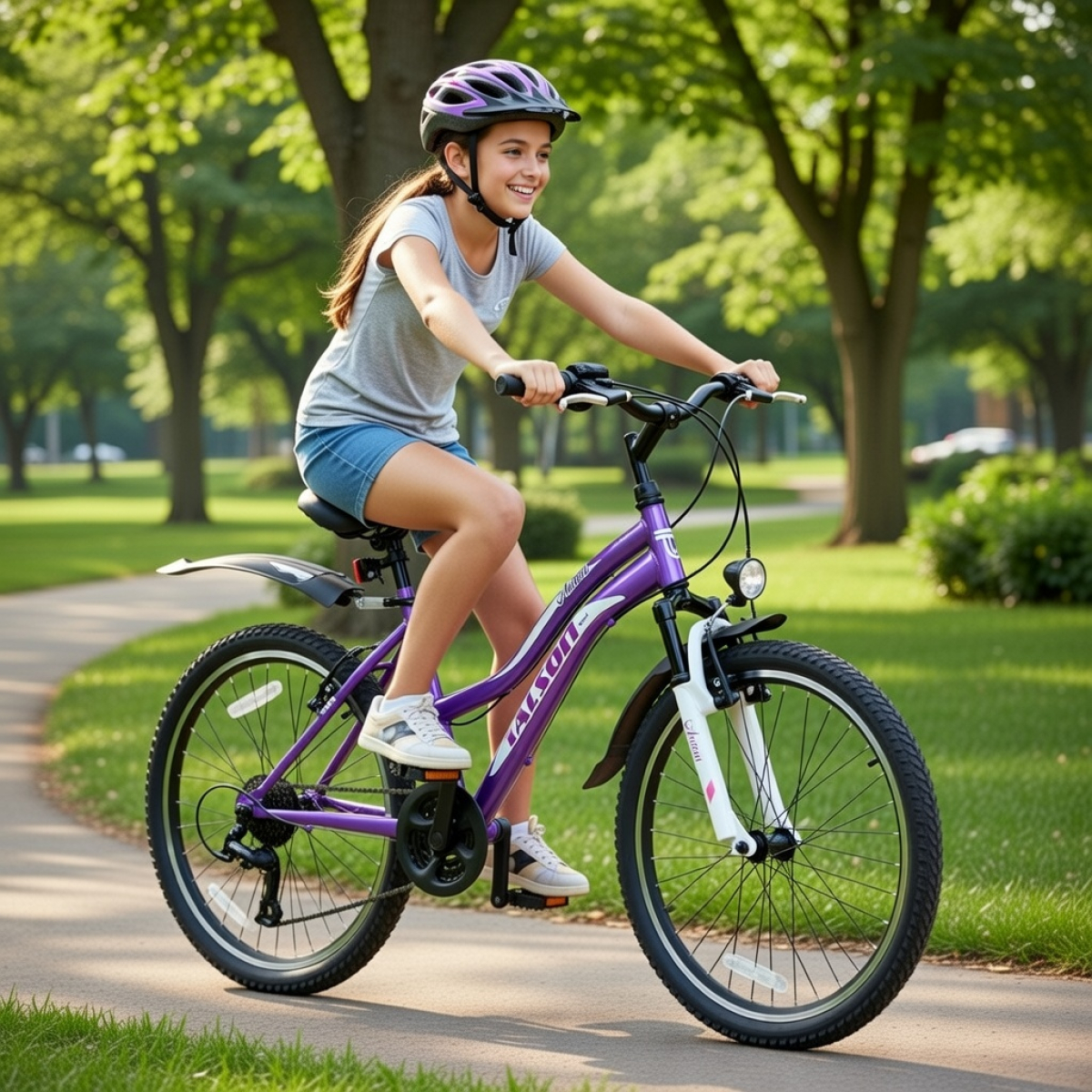 26 Zoll Mountainbike StVZO Zubehör und Shimano Kettenschaltung Lila