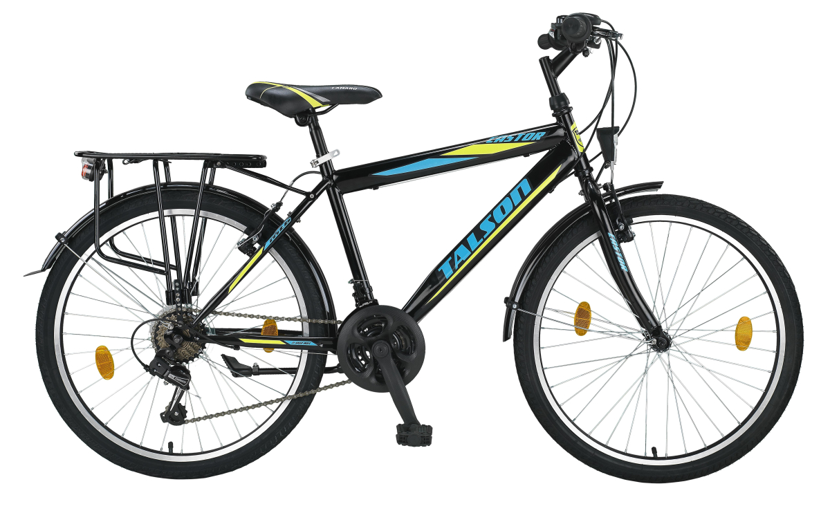 24 Zoll Citybike mit StVZO Zubehör und 21 Gang Shimano Schaltung TMA Schwarz